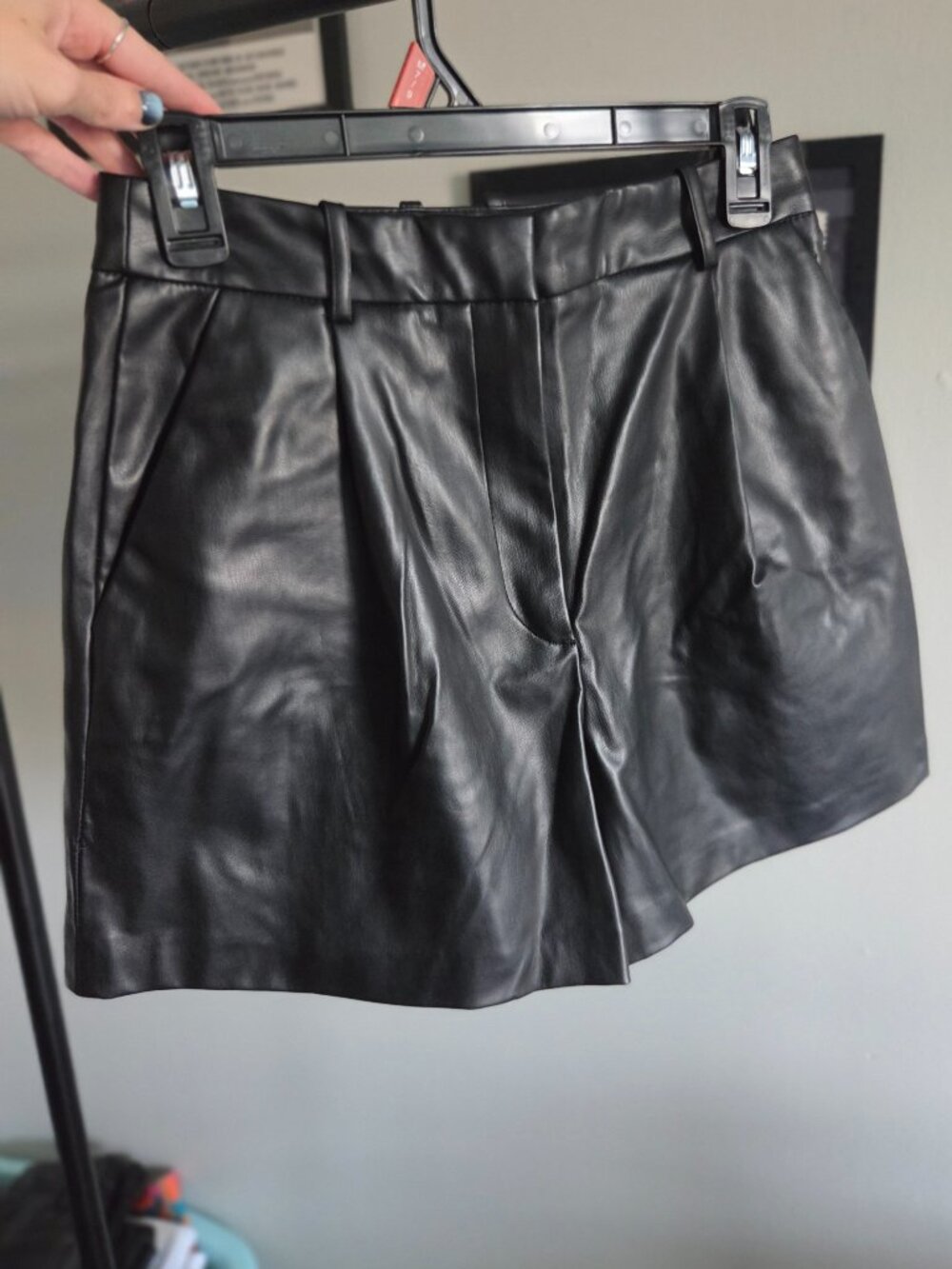 ZARA faux leather shorts